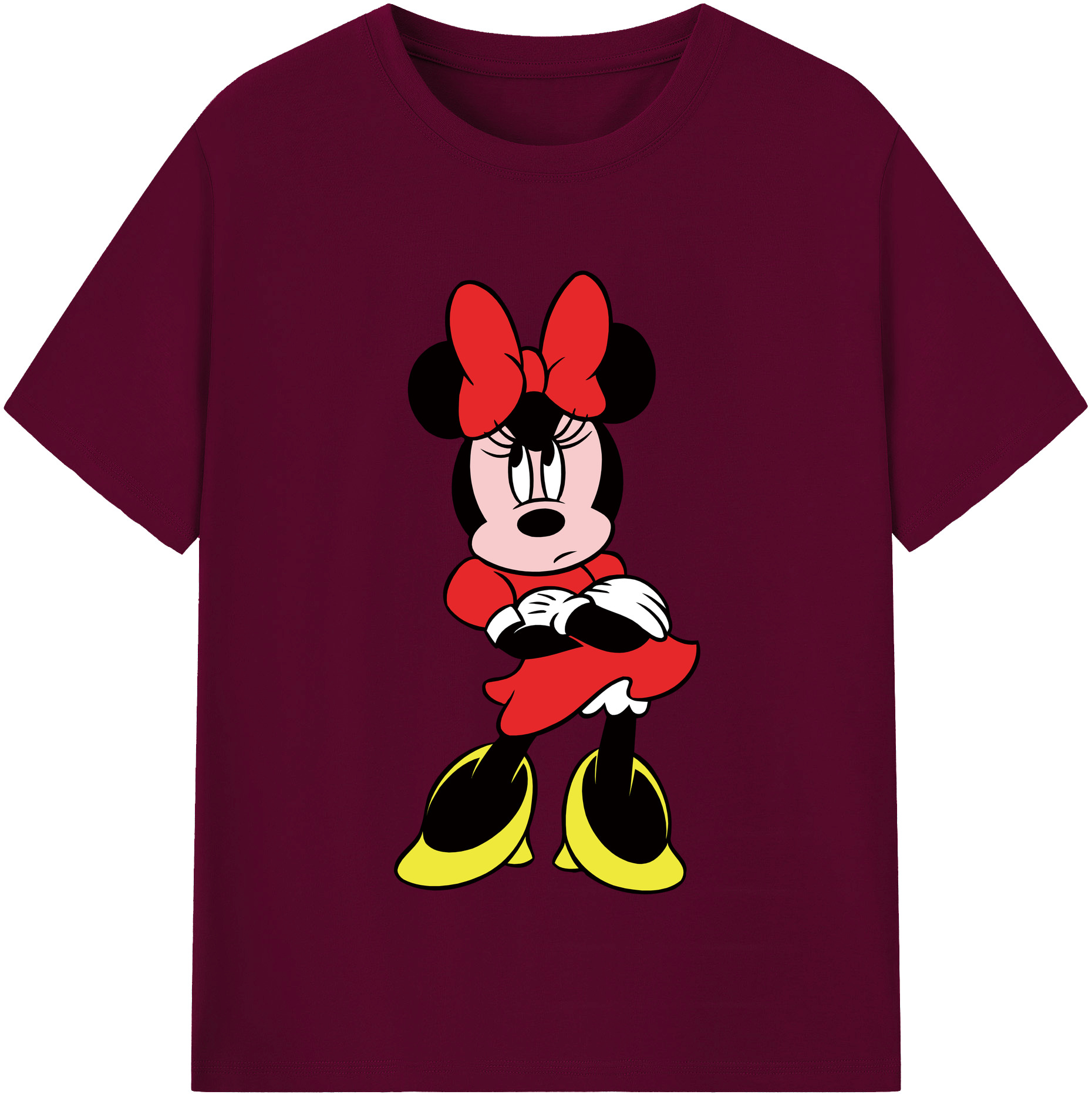 （画像用） ミッキーマウス Mickey Mouse レディースカジュアルプリントTシャツ（綿100％）